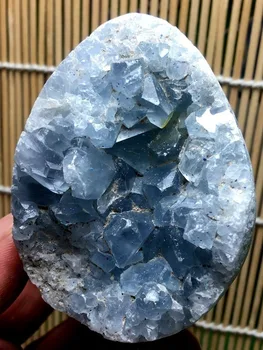 Naturale Albastru Celestite Geode Cristal De Cuarț De Stâncă Specimen