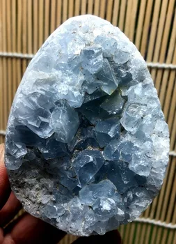 Naturale Albastru Celestite Geode Cristal De Cuarț De Stâncă Specimen