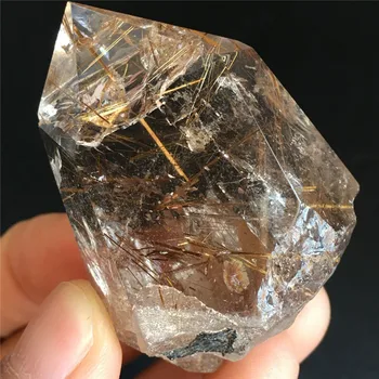 Naturale cristal de cuarț bagheta punctul feng shui păr de aur chakra transparent de vindecare cu cristale pietre