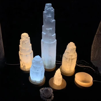 Naturale Cristal De Cuarț Selenit Lampa Flame Reiki De Vindecare Minerale-Specimen De Nunta De Decorare Decor Acasă