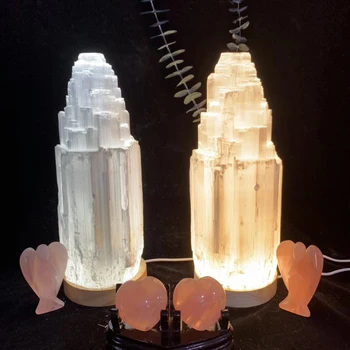 Naturale Cristal De Cuarț Selenit Lampa Flame Reiki De Vindecare Minerale-Specimen De Nunta De Decorare Decor Acasă