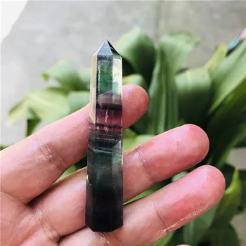 Naturale Cristal De Fluorit Dungi Colorate Fluorit Cuarț Minerală De Piatră Punct Hexagonale Bagheta Tratament De Vindecare Piatra Decor Acasă