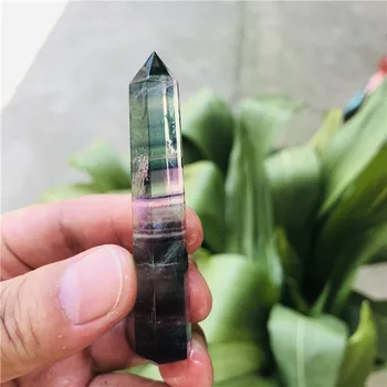 Naturale Cristal De Fluorit Dungi Colorate Fluorit Cuarț Minerală De Piatră Punct Hexagonale Bagheta Tratament De Vindecare Piatra Decor Acasă