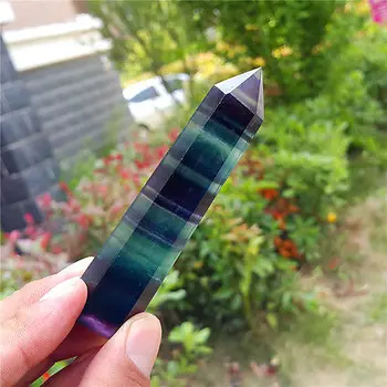 Naturale cristal mineral bagheta fluorit cristal de cuarț tija de vindecare.