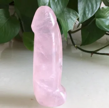 Naturale cristal roz sculptat manual cu cristale de cuarț masaj