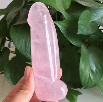 Naturale cristal roz sculptat manual cu cristale de cuarț masaj