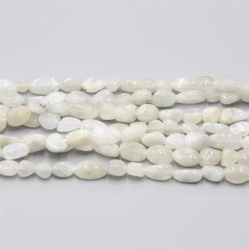 Naturale cu formă neregulată alb, piatra lunii Piatra margele Vrac pietriș în Formă de Margele Pentru a Face Bijuterii Bratari DIY Colier 15