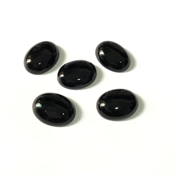 Naturale de Onix Negru Agat e Șirag de mărgele Cabochon 15x20mm bijuterie ovală piatra cabochons se potrivesc inel de piatră pandantive colier DIY 5pcs/lot.Gratuit nava
