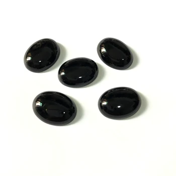 Naturale de Onix Negru Agat e Șirag de mărgele Cabochon 15x20mm bijuterie ovală piatra cabochons se potrivesc inel de piatră pandantive colier DIY 5pcs/lot.Gratuit nava