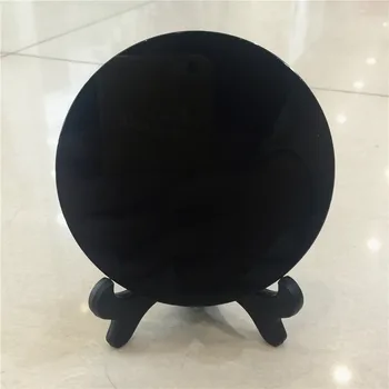 Naturale obsidian negru Disc de Cristal tipul de piatră prețioasă reiki, meditatie de vindecare chakra fengshui oglindă circulară Decor ca cadou 100mm