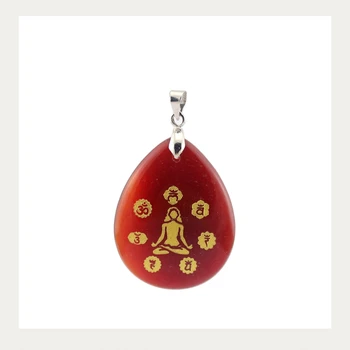 Naturale piatra de cristal picătură de apă religioase bijuterii pandantiv șapte chakra meditație reiki de vindecare colier pandantiv