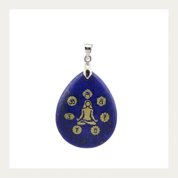 Naturale piatra de cristal picătură de apă religioase bijuterii pandantiv șapte chakra meditație reiki de vindecare colier pandantiv