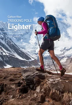 Naturehike lumină-greutate 135g fibra de carbon extern de blocare trekking pol 3 secțiunea portabil alpinism de mers pe jos de argint premiul stick