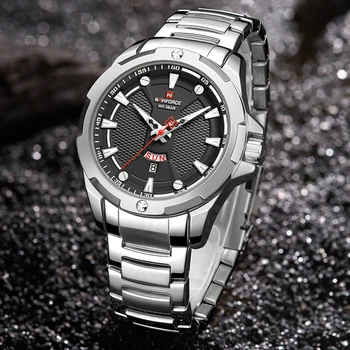 NAVIFORCE Ceas Barbati de Brand de Brand de Lux pentru Bărbați din Oțel Inoxidabil Impermeabil Cuarț Ceas de mână Sport Ceas Relogio Masculino
