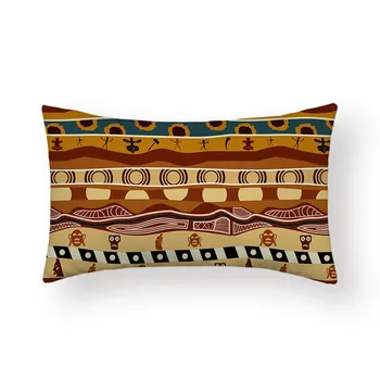 Național African Decor Stil de Caracter Totem Model Lung Talie Pernă Canapea Masina Decorative Dreptunghi față de Pernă 30x50cm