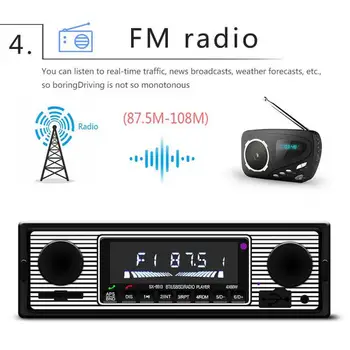 NE-Bluetooth Auto radio receptor radio de Mașini de Epocă, Bluetooth, Radio, MP3 Player Stereo USB/AUX Clasic Audio Stereo FM