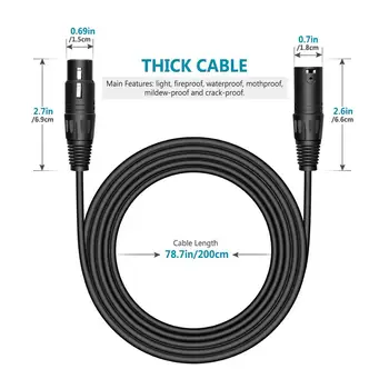 Neewer 10-Pack 6.5 Picior / 2M DMX Etapa Lumina Cabluri Cabluri cu 3 Pini de Semnal XLR de sex Masculin la Feminin Conexiune pentru Mișcare Cap