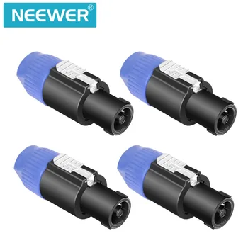 Neewer 4-Pack Cablu Speakon Cap-Mufa pentru Difuzor de Blocare poftă de mâncare 4 Pol Compatibil cu Neutrik Speakon NL4FC, NL4FX, NLT4X, NL2FC Albastru