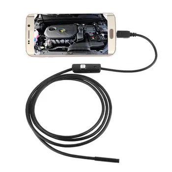 Negru 6LED 1M/7mm Obiectiv Endoscop Impermeabil Inspecție Borescope Camera pentru Android PC Telefon & Notebook Dispozitiv