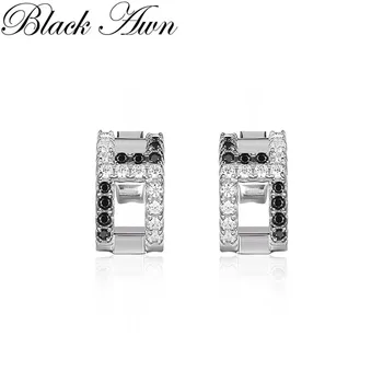 Negru Awn 2020 Nou Drăguț Argint 925 Negru Spinel Trendy Logodna Cercei pentru Femei Bijuterii Fine Cadou I158