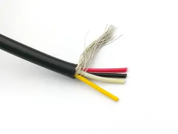 NEGRU CABLU, 28AWG, 4CORE,scut, PVC Cablu de 300V 80 de grade Celsius 10M
