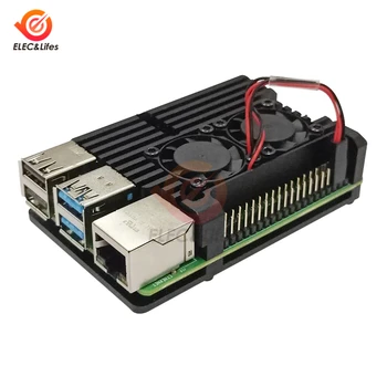 Negru CNC din Aliaj de Aluminiu caz Shell pentru Raspberry Pi 4 3 Model B /B+ cutie cu Dual de Răcire Ventilator de radiator Radiator de Aur/Roșu