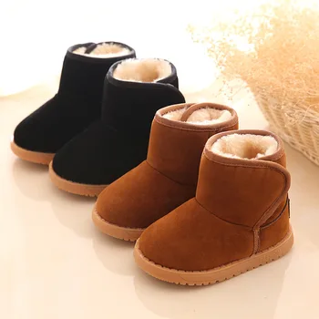 Negru COPII Cizme de Zapada Pantofi Pentru Copii fete baieti cizme de zapada pantofi de moda de pluș cald în interiorul copil sugar cizme pantofi de copil