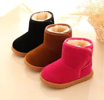 Negru COPII Cizme de Zapada Pantofi Pentru Copii fete baieti cizme de zapada pantofi de moda de pluș cald în interiorul copil sugar cizme pantofi de copil