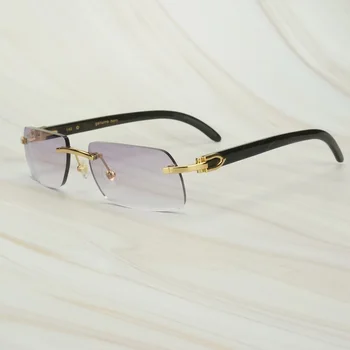 Negru Corn Retro Cerc ochelari de Soare Barbati Fete Trendy ochelari de Soare Carter Ochelari de Soare pentru Femei Galben Sunglases New Sosire