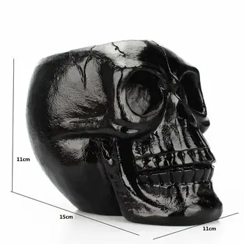 Negru Craniu De Depozitare Suport Pentru Pix Horror Amuzant Craniu Multifuncțională Cutie De Depozitare Ghiveci De Halloween Cadou Spațiu Creativ Consumabile