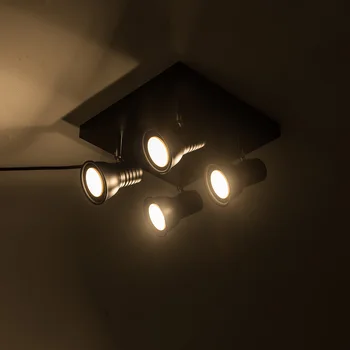 Negru de 360 de grade rotativ LED Lumini Plafon Montare pe Suprafață reglabil în jos de iluminat de epocă loft Lampa Living Bucatarie