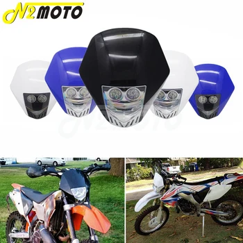 Negru HMX LED Dual Sport Motociclete Faruri Carenaj Dirt Bike Lampă de Cap Motocross pentru Yamaha YZ XT WR TT TTR Kawasaki Honda