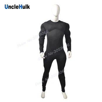 Negru Musculare Mari Costum - cu musculare mai mare decât de obicei și o burtă mare - Mos Craciun Interior Musculare Costum | UncleHulk