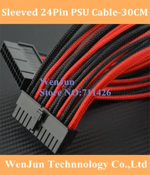 Negru Roșu Galben Alb Albastru Negru Colorate Singur cu Mâneci 24Pin 2*12pin de sex masculin la feminin PCI-e ATX PSU Power Cablu de Extensie