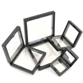 Negru Transparent Suspensie Cazuri de Afișare 3D, Albume Cadru Flotant Show Caz Caseta de Bijuterii Colier de Depozitare Suport Cadou