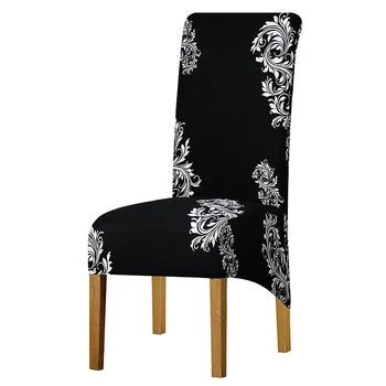 Negru și alb de flori lung Scaun din spate a Acoperi Europa stil Huse scaun huse pentru Hotel Petrecerea de Banchet housse de caleașcă