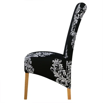 Negru și alb de flori lung Scaun din spate a Acoperi Europa stil Huse scaun huse pentru Hotel Petrecerea de Banchet housse de caleașcă