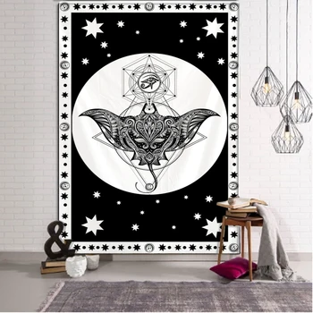 Negru și alb de Tarot vrăjitorie tapiserie decor acasă tapiserie Boem decor Hippie Mandala decor de perete cearsaf de pat