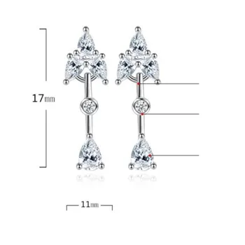 NEHZY argint 925 Bijuterii noi de Înaltă Calitate Femeie de Moda Retro Gol Ciucure Lung Cubic Zirconia Cercei Triunghi