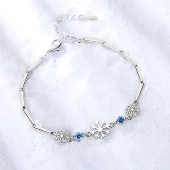 NEHZY argint 925 brățară moda bijuterii cristal albastru fulg de nea retro simplu Zircon primăvară catarama bratara 20.5 CM