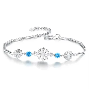 NEHZY argint 925 brățară moda bijuterii cristal albastru fulg de nea retro simplu Zircon primăvară catarama bratara 20.5 CM