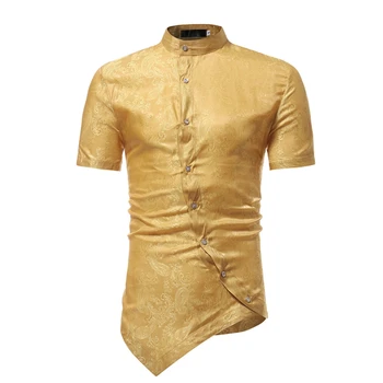 Neregulate Africane Tradiționale Tricou pentru Om 8Colors Maneci Scurte Dashiki Riche Bazin de Vară Stand Guler Topuri de Moda