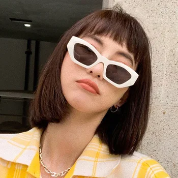 Neregulate Personalitate Cateye ochelari de Soare pentru Femei New Vintage Street Bate Versatil Ochelari Moda Cadru Gros de sex Feminin Nuante