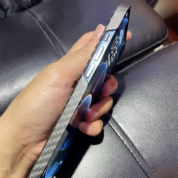 Neregulate Real Fibra de Carbon Telefon Caz Pentru iPhone 12 Pro Max de Lux Marmorat Masina de Curse Stil de Telefon Capacul din Spate Pentru iPhone12 mini