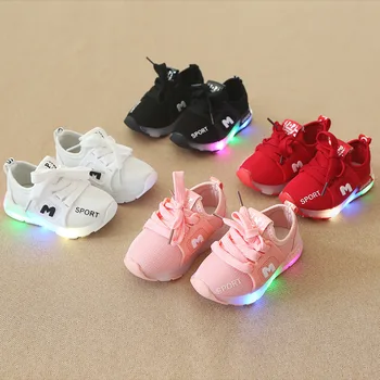 Net pentru copii Pantofi 2019 Nou Copil Copilul Fund Moale Respirabil Baby Pantofi de Sport de Lumină LED Copii Pantofi Casual 1-6 Ani