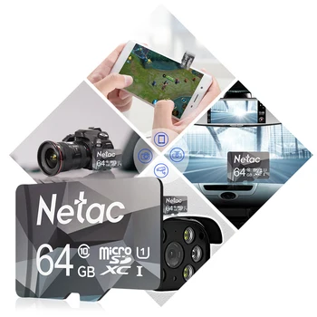 Netac Original Class10 Micro SD Smart TF Card de 64GB, 128GB 32GB 16GB 8GB U1 Card de Memorie Flash Card Mini Microsd TF/SD pentru Telefon