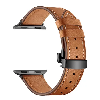 New Design din Piele Watchband pentru Apple Watch Band Seria 5 4 3 2 1 Bratara de Barbati/Femei din Piele Curea de 40mm 44mm 38/42mm