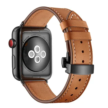 New Design din Piele Watchband pentru Apple Watch Band Seria 5 4 3 2 1 Bratara de Barbati/Femei din Piele Curea de 40mm 44mm 38/42mm