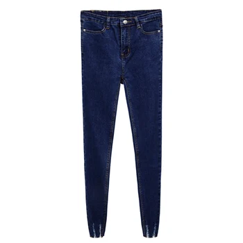 New Slim Stretch Talie Inalta Blugi Skinny Femei Zero Purtat Picioarele Vintage Negru Albastru Creion Pantaloni Femei Jeans Plus Size S-4XL