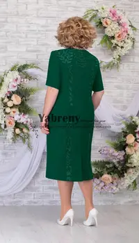 New Sosire Elegant Mama de mireasa rochie Cu Jacheta Plus dimensiune Tinuta Verde